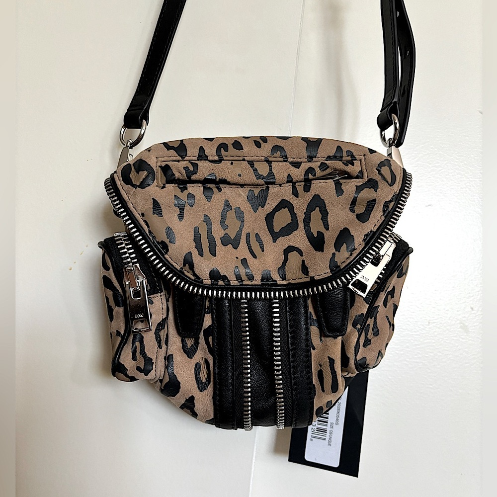 Alexander Wang Leopard Print Crossbody Bag in Tan and Black - Picture 4 of 9